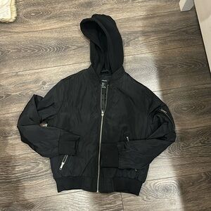 Forever 21 lightweight bomber jacket with hood